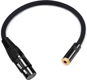Devinal XLR to 3.5mm TRS Adapter Cable, Female to Female Balanced Audio Converter with Gold-Plated Connectors for Mics/Mixers/Interfaces (6ft Nylon-Braided)