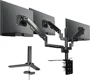 Triple Monitor Mount - Vesa Mount，Gas Spring Adjustable 3 Monitor Desk Stand with Swivel，Tilt，and Clamp Functions for Computer Screens from 17-32 Inches，Each Stand Holds 19.8 LBS