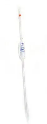 Eisco Labs Pipette class B 50ml- bulb form - borosilicate glass