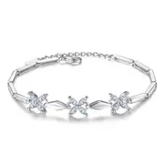 Women's Silver plating Bracelet Fashion Jewelry Simple Jewelry Clover Bracelet Girls Cute Jewelry