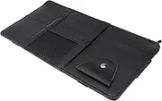 YOSADIER Multi Functional Sun Visor Storage Bag with Zipper Car Organizer for Phone Tickets Cards Durable Auto Accessories Black for Tidy Interior