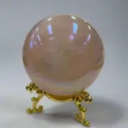 Rose Aura Quartz Crystal Sphere - Radiant Pink Energy Stone for Healing & Harmon