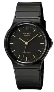 Casio MQ24-1E Men's Wrist Watch Black/Gold Stylish Casual Analog Water Resistant