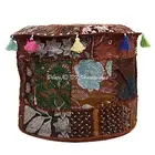 Footstool Pouffe Cotton Ottoman Seating Cover Patchwork Bean Bag New 16 in