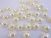 100 Fancy Edged Pearl Pearly Flatback/Flower/Craft/Jewel/Round/Bead/Half B128