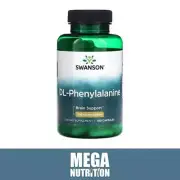 Swanson DL-Phenylalanine Amino Acid Neurotransmitter Support 500mg 100 Capsules