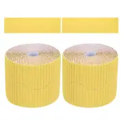 2Pcs 3.9inch x 78.7ft Bulletin Board Border, Yellow (1.3mm)