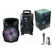 15" Portable Battery Powered Speaker with Bluetooth Connectivity, AM/FM Radio