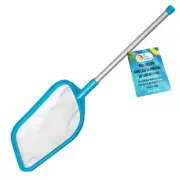 30" Swimming Pool Hand Leaf Skimmer Net & Pole - Ultra Fine Mesh Netting