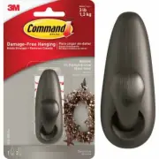 (4)-3M Command Medium Oil Rubbed Bronze Metal Adhesive Hook FC12-ORB-ES
