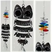 Chakra Rainbow Owl Crystal Suncatcher, sun catcher gift hanging suncatchers