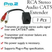 1Pcs Bi-directional Plug and play RCA L/R Stereo Audio Extender via CAT5 10cm