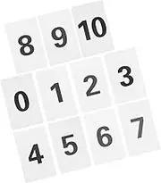 ANDRESLAD 11pcs Set Plastic Wedding Reception Numbers White Place Cards for Table Setting Number Place Cards Plastic Table Numbers Assortment