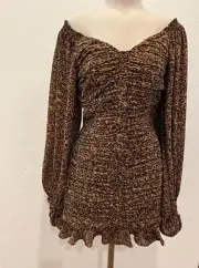 Ted Baker London Wyatte Ruched Bodycon Mini Dress Animal Print SZ 2 US 4-6 NWT