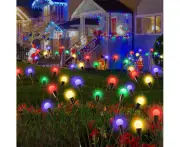 10 LED Multicolor Solar Christmas Lights for Christmas Decor, Outdoor Christmas Solar Lights for Outside Christmas Decorations