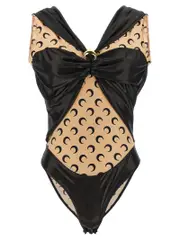 [Marine Serre] Marine Serre-Logo Bodysuit Top Nero-Donna S
