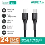 AUKEY 2M TYPE-C 至 C PD QC 至 USB-C 至 VLAR CB-AKC4 數據線充電線