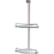 2 Tier Glass Shower Shelf Bathroom Marbletrend Flinders Metal Corner TIMEDEAC