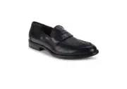 New In Box Bruno Magli ‘Roman’ Navy Blue Leather Penny Loafers Size 9.5 $395.00