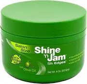 Shine-N-Jam Silk Edges With Olive Oil 8 Ounce Jar (Pack of 3)
