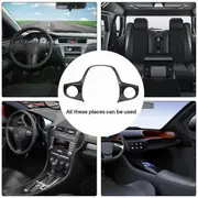 3PCS Carbon Fiber Color Steering Wheel Cover Trim Decorative Frame for Focus Escape Mk3 Kuga 2012-2 Carbon fiber black