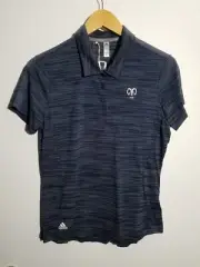 NWT WOMEN'S ADIDAS SPACEDYE POLO, SIZE: M, COLOR: NAVY/WHITE (J506)