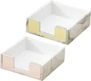 KICHOUSE 2pcs Marble Pad Holders Stylish Desktop Organizer for Office Home Use Modern Memo Box Case for Notes for School Lockers Makeup Storage
