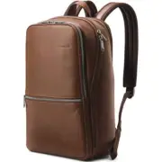 Samsonite Classic Leather 14.1" Laptop & Tablet Slim Backpack Cognac 26036
