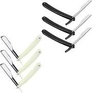 Ipetboom Manual Shaver Set for Men Barber Tools 6pcs Safe Beard Razor Hair Trimmer Eyebrow Razor Holder