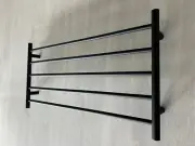 Matte Black Non Heated Towel Rail rack round 1000 mm extra wide for bath sheet