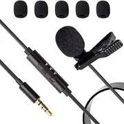 Upgraded Version Lavalier Microphone, findTop Mini Microphone and 6 Microphone Windshields Compatible with iPhone, iPad, iPod Touch, Android Smartphone and DSLR Cameras and Desktop PC etc