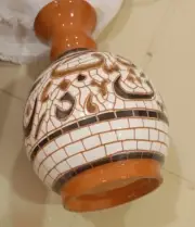 Handmade Pottery and Mosaic Vase, Mosaic Effect Jordan,Arabic, Height 15 CML