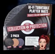 NEW 3 Pack Classic Protection HI-FI Turntable Platter Mats 12" Cork Felt Rubber