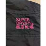 極度乾燥 SUPERDRY 黑色機車風衣防寒外套 連帽保暖外套