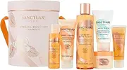 Sanctuary Spa Gift Set, Special Occasion Hamper with Shower Gel, Body Scrub, Body Butter, Bubble Bath, Hand Cream and Foot Cream, Vegan, Her, Gifts for Women, Birthday, Pampering Hat Box