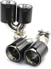 Car Accessories Exhaust Tip Compatible For BMW 5 Series G30 G38 525li 530 540 2018-2021 Carbon Fiber Stainless Steel Muffler Tip Nozzles(Green)