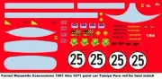 #25 Ferrari Maranello Concessions 1961-71 1/64th Slot Car Decals