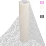 lace roll 12 in 73Ft lace Fabric for Wedding lace Table Runners Ivory White C...