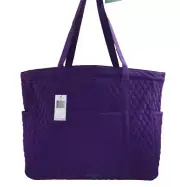 Vera Bradley Get Going Carried Away Tote Large Elderberry Purple Microfiber NWT