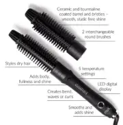 Muk Hot Round Brush with 2 Interchangeable Round Brushes | Straightening Brush