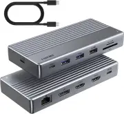 Laptop Docking Station 11-in-1 USB-C Dock with Dual 4K HDMI 8K DisplayPort 4 USB