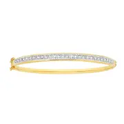 9ct 60mm Diamond Bangle Tdw=.25ct