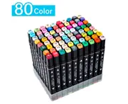 80 Colors Markers Dual Brush Pens Marker Double Tipped Round + Chisel Tips Sketch Art Drawing Markers For Artist Kids Books Card Coloring Sketching