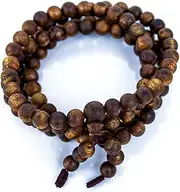 Ercao Luxury Chinese Agarwood Bracelet for Men, Permanent Natural Agarwood Scent Oud Bracelet, 9mm Round Bead