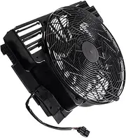 APTPKGDFDK A/C AC 12V Radiator Condenser Cooling Fan Compatible with BMW X5 64546921381 674-59632 00-06 Fans and Kits