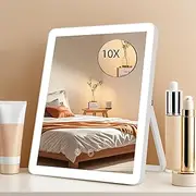 Vanity Mirror with Lights, 12" LED Makeup Mirror with Lights for Bedroom Tabletop Travel, Smart Touch Control 3 Colors Dimmable, 360° Rotation