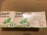 Veeda Natural All-Cotton Tampons, Regular, Compact Applicator, 16ct X 30 3pack