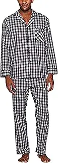 [Hanes] Men's Woven Plain-Weave Pajama Set