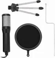 USB Plug Condenser Microphone with Tripod Stand Voice Recorder for Game Chat Studio Recording Computer