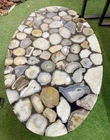 48"x36"Oval Shape Agate Slice Dining Table Top Mid Century Modern Home Furniture
